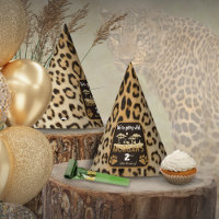 Chapeau de fête d'anniversaire à imprimé léopard a