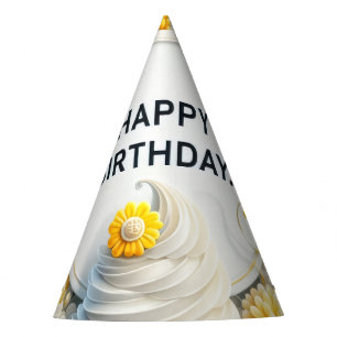 chapeau de fête d'anniversaire cupcake et ballon