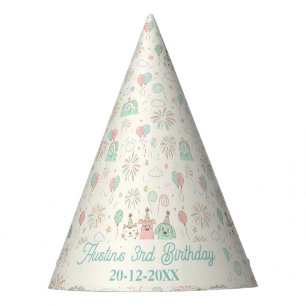 Chapeau de fête d'anniversaire pour trois enfants 