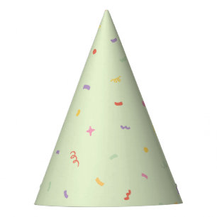 Chapeau de fête d'anniversaire vert menthe confett