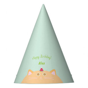 Chapeau de fête d'anniversaire vert menthe de chat