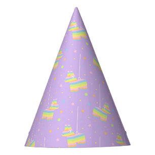 Chapeau de fête d'anniversaire violet Pastel Piñat