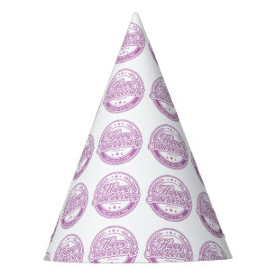 Chapeau de fête en papier rose Loosid Soberversary