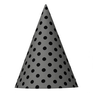 Chapeau de fête pois noir et gris foncé