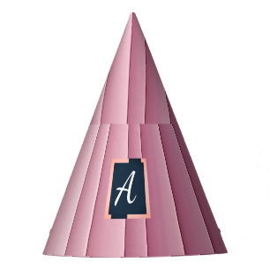 Chapeau de fête vertical dégradé rose monogramme p