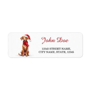 Chapeau de Noël de chien Vizsla Adresse de retour