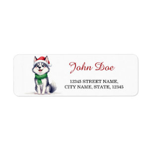 Chapeau de Noël de Husky sibérien Adresse de retou