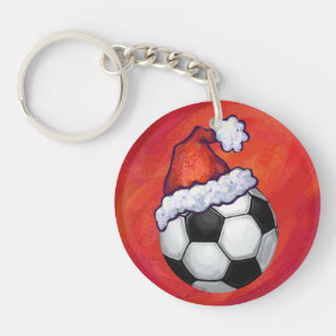Chapeau de Père Noël Ballon de Football sur Fond R