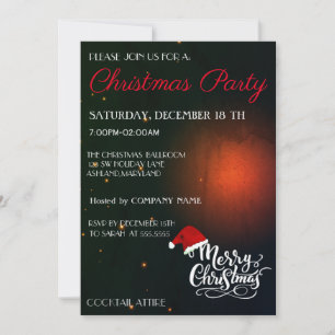 Chapeau de Père Noël branché, Invitation de Noël n