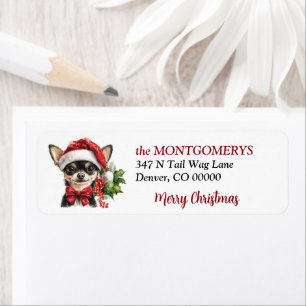 Chapeau de Père Noël Chihuahua Adresse de Retour d