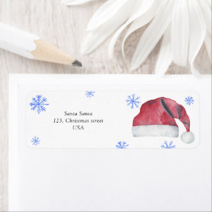 Chapeau de Père Noël et flocons de neige