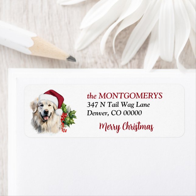 Chapeau de Père Noël Great Pyrenees Adresse de Ret (En situation)
