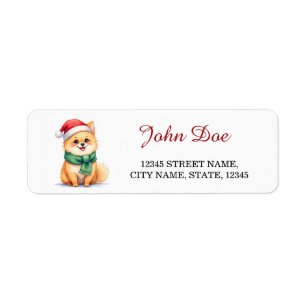 Chapeau de Père Noël Poméranien Adresse de Retour