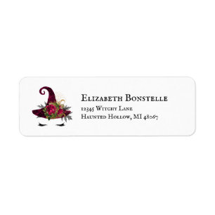 Chapeau de sorcière rouge Halloween mignon Adresse