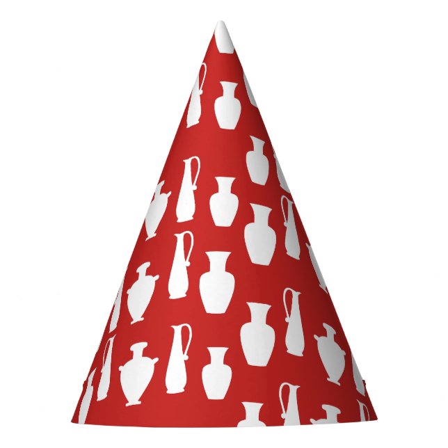 Chapeau en papier à motif de vases grecs anciens (Devant)