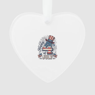 Chapeau patriotique vintage Happy 4 juillet vecteu