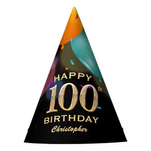 Chapeaux De Fêtes 100e fête d'anniversaire Casquette de la fête Bl