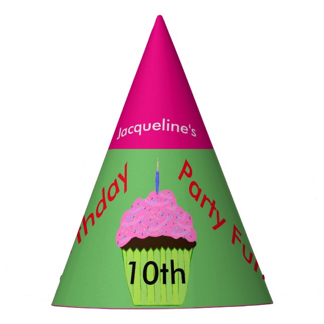 Chapeaux De Fêtes 10e anniversaire Cupcake Ballons Casquettes person (Devant)