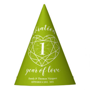 Chapeaux De Fêtes 1er anniversaire de mariage Peridot casquettes de