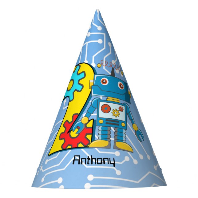 Chapeaux De Fêtes 2ème coutume d'anniversaire de robot (Devant)