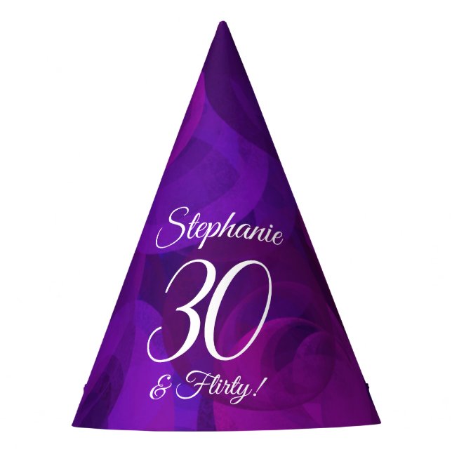 Chapeaux De Fêtes 30 et Flirty Elegant Purple Anniversaire (Devant)