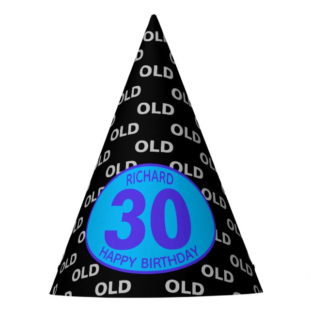 Chapeaux De Fêtes 30e anniversaire Black Funny VIEILLE TRENTE (Devant)