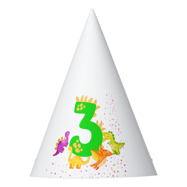 Chapeaux De Fêtes 3rd Birthday. Dinosaur Design. My third birthday.  (Devant)