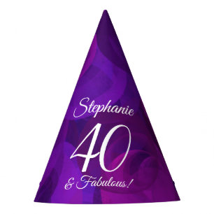 Chapeaux De Fêtes 40 & Fabuleux Anniversaire Purple Élégant