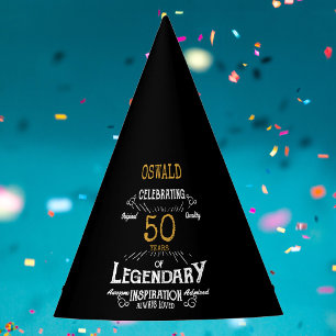Chapeaux De Fêtes 50e anniversaire Légendaire Black Gold Retro