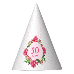 Chapeaux De Fêtes 50e anniversaire Rose rose rouge blanc Petunias Po