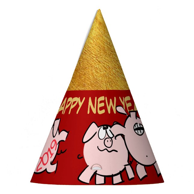Chapeaux De Fêtes 5 Drôle Cartoon Comics Cochon Année Anniversaire F (Gauche)