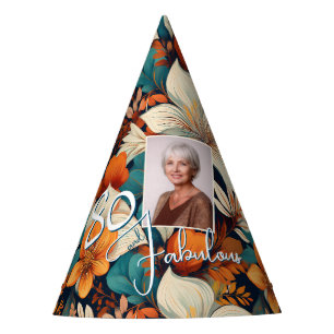 Chapeaux De Fêtes 80 et fabuleux Motif Flower Photo Anniversaire