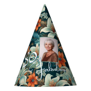 Chapeaux De Fêtes 80 et fabuleux Motif Flower Photo Anniversaire