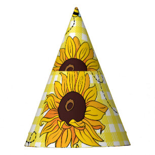 Chapeaux De Fêtes Abeilles, tournesols, à damiers, motif vintage.