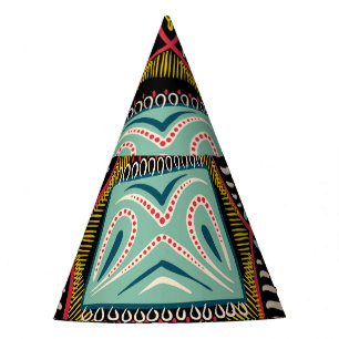 Chapeaux De Fêtes Abstrait coloré : design de poche carré.