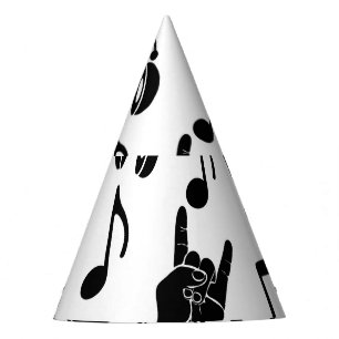 Chapeaux De Fêtes Accessoires musicaux : Motif Vintage monochrome.