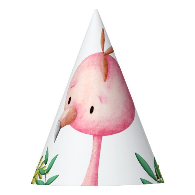 Chapeaux De Fêtes Adorable Flamant rose rose d'été Tropical (Devant)