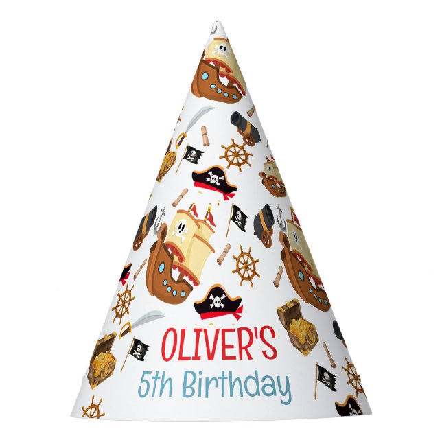 Chapeaux De Fêtes Ahoy Matey Pirate Personalized Birthday (Devant)