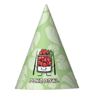 Chapeaux De Fêtes Aku de baguettes de salade de poisson cru d'Hawaï