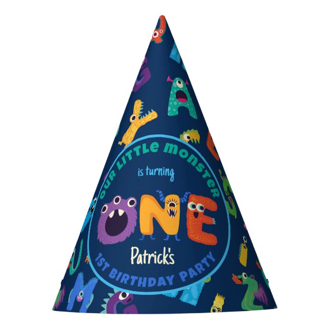 Chapeaux De Fêtes Alphabet Monstres 1er anniversaire Notre petit mon (Devant)