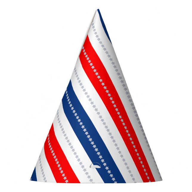 Chapeaux De Fêtes Americana Red White Blue Stars & Stripes (Gauche)