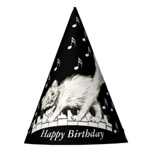 Chapeaux De Fêtes Amusants Anniversaire Chat sur Touches de Piano No
