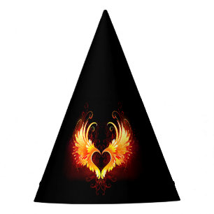 Chapeaux De Fêtes Angel Fire Heart with Wings