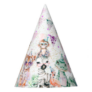 Chapeaux De Fêtes Animaux de fête moderne Safari Jungle Zoo Annivers