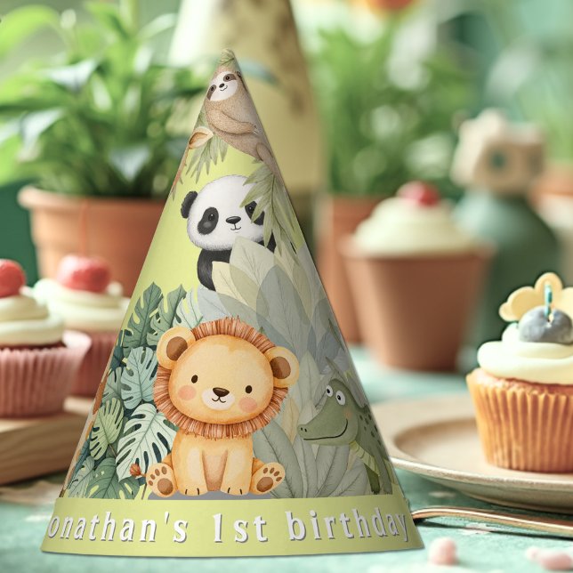 Chapeaux De Fêtes Animaux de la jungle 1er anniversaire (Créateur téléchargé)