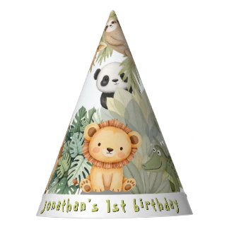 Chapeaux De Fêtes Animaux de la jungle 1er anniversaire