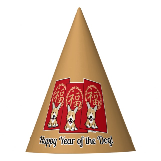 Chapeaux De Fêtes Année rouge chinoise de l'enveloppe du chien (Devant)