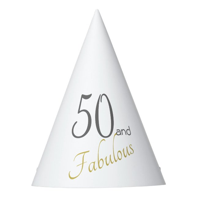 Chapeaux De Fêtes Anniversaire 50 de typographie cinquantième d'or (Devant)
