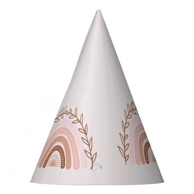 Chapeaux De Fêtes Anniversaire Arc-en-ciel de Terracotta Boho (Gauche)