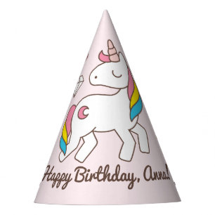 Chapeaux De Fêtes Anniversaire. Cute Unicorn avec de mignons diamant